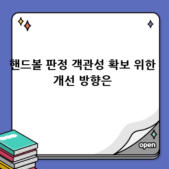 핸드볼 판정 객관성 확보 위한 개선 방향은