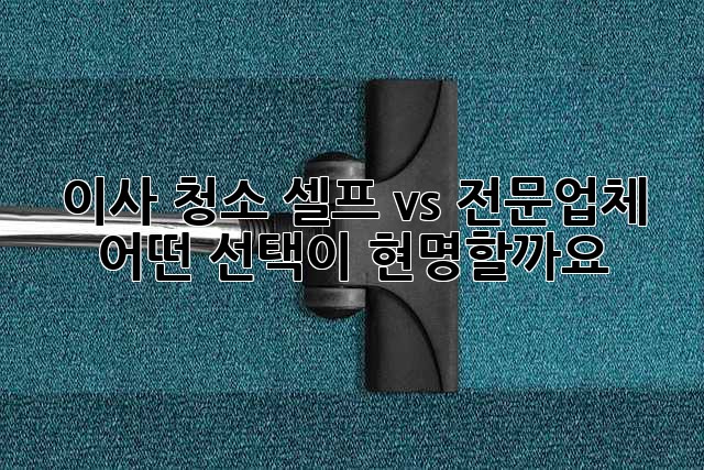 이사 청소: 셀프 vs 전문업체, 어떤 선택이 현명할까요?