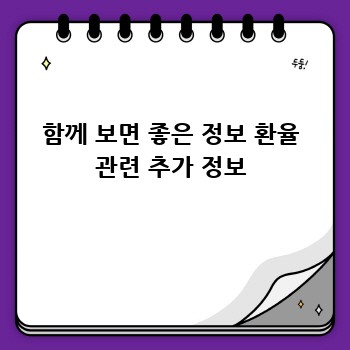 함께 보면 좋은 정보 환율 관련 추가 정보