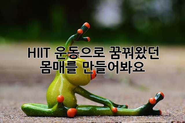 HIIT 운동으로 꿈꿔왔던 몸매를 만들어봐요!