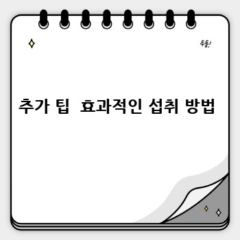 추가 팁  효과적인 섭취 방법