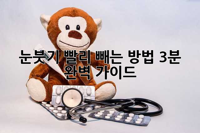 눈붓기 빨리 빼는 방법, 3분 완벽 가이드