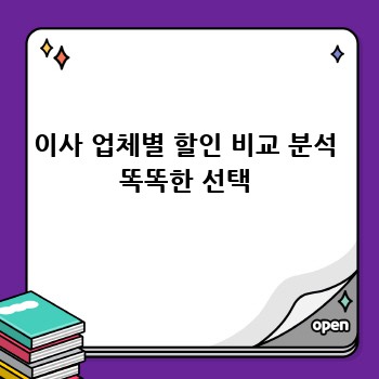 이사 업체별 할인 비교 분석 똑똑한 선택