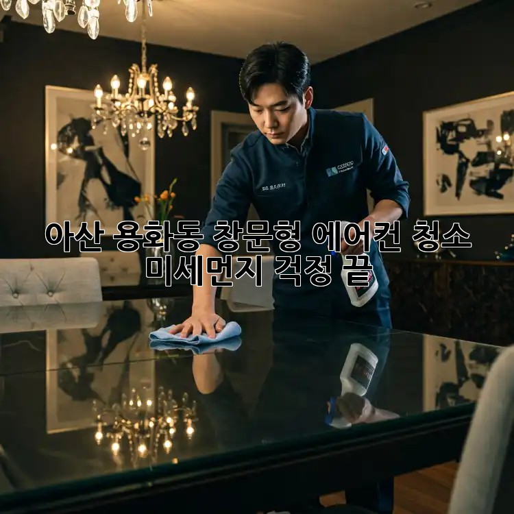 아산 용화동 창문형 에어컨 청소, 미세먼지 걱정 끝!