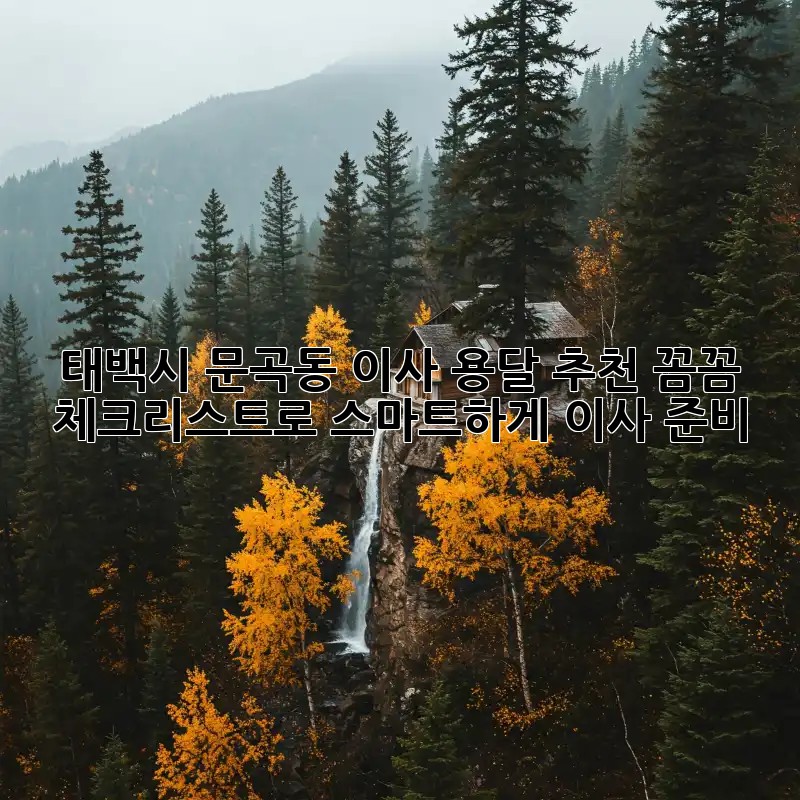 태백시 문곡동 이사 용달 추천: 꼼꼼 체크리스트로 스마트하게 이사 준비!